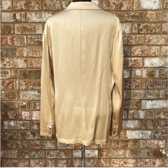 Carlisle Collection Notch Lapels Patch-Pocket Gold Oversized Blazer& Pantsuit 14 - Picture 3 of 12